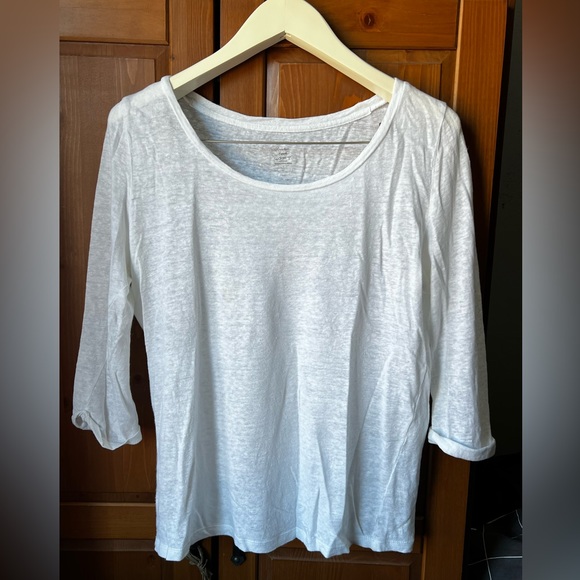 LOFT Tops - LOFT 100% linen long sleeve top Size L